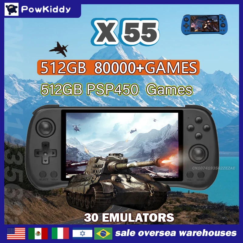 Retro Gaming App - 80000Games 512G POWKIDDY X55 5.5INCH IPS