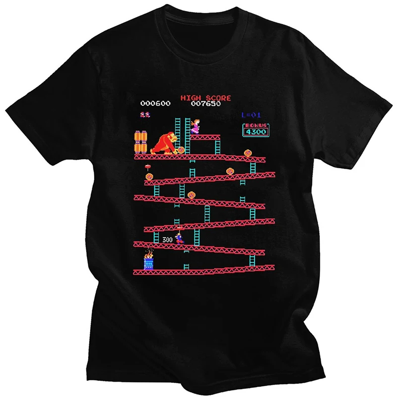 Retro Gaming Aesthetic - Funny Donkey Kong T Shirt Men