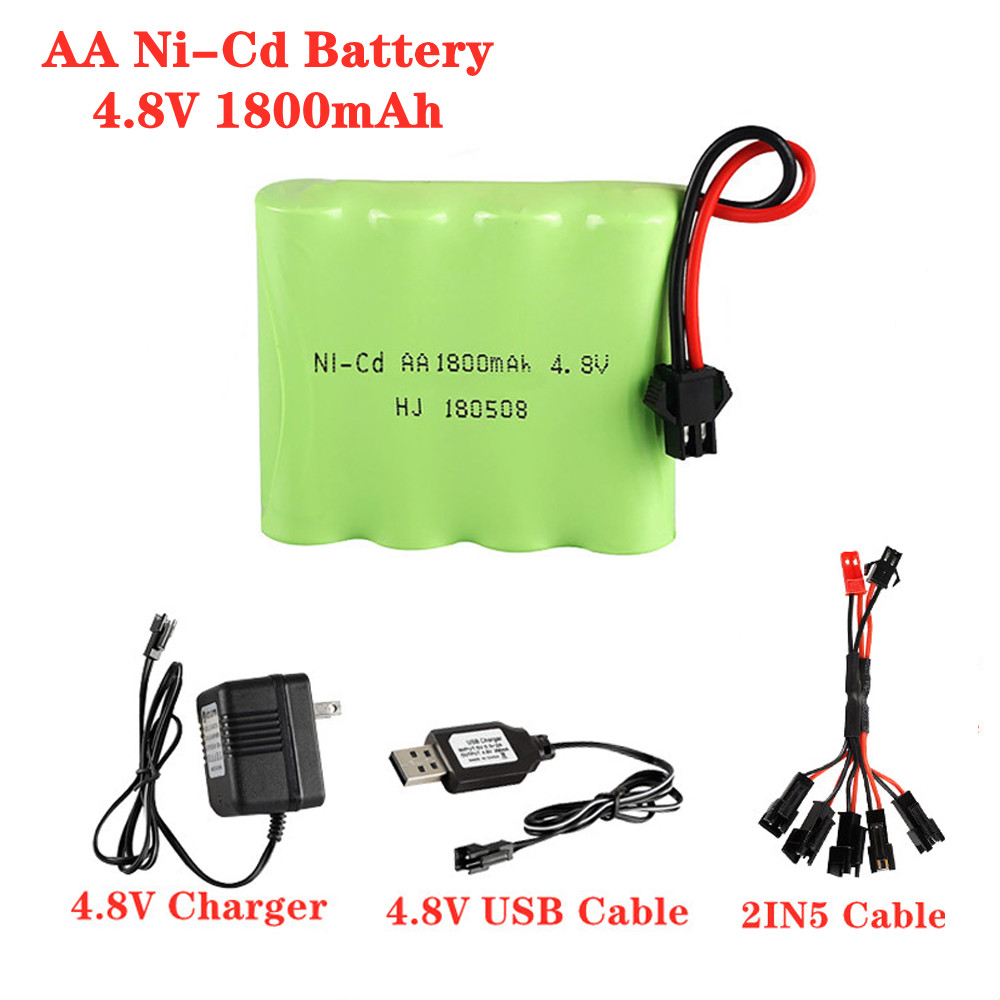 Rechargeable Battery Aa - 4.8V 1800mAh Ni-Cd AA Battery with