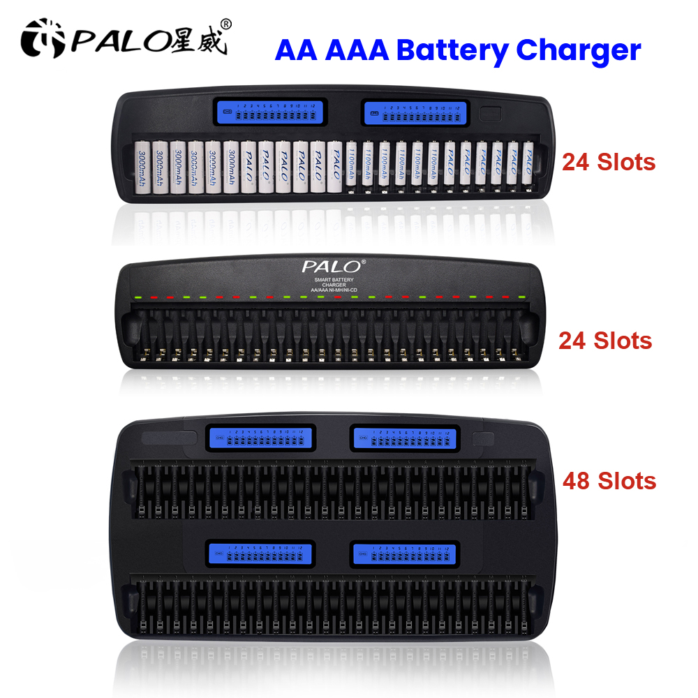 Rechargeable Battery Aa - PALO 24/36/48 Slots 1.2V LCD Display