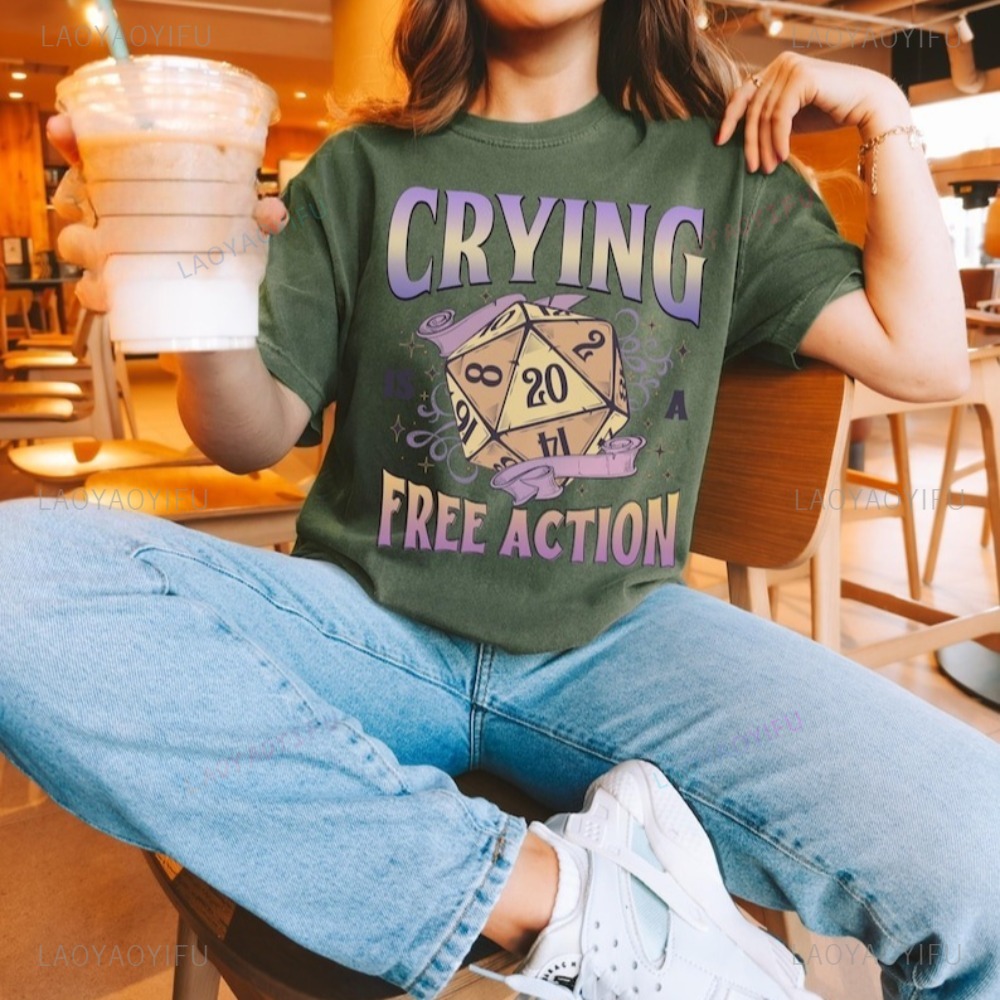 Funny DnD Crying Is A Free Act - огляд і ціна Retro Gaming T Shirt