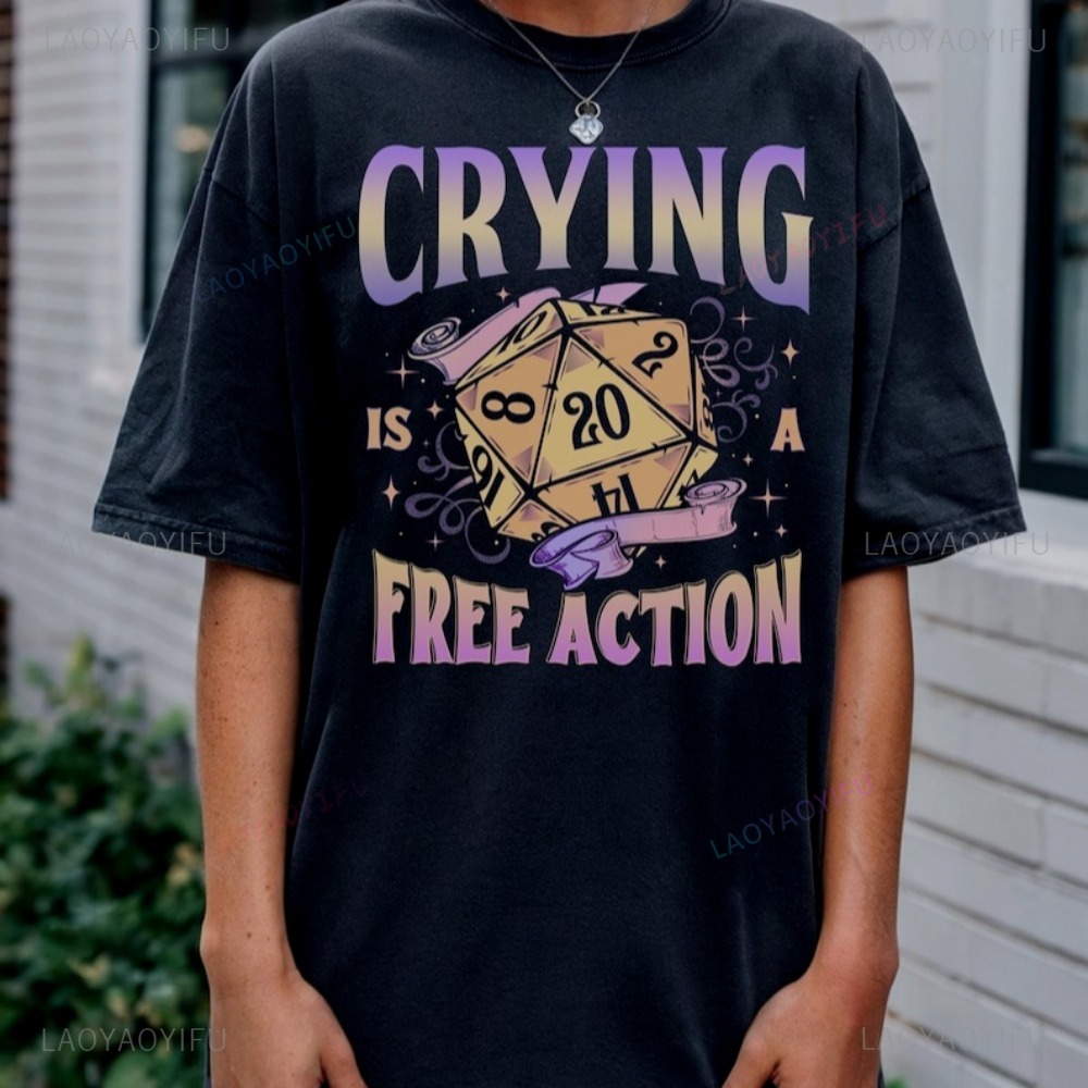 Funny DnD Crying Is A Free Act - огляд і ціна Retro Gaming T Shirt