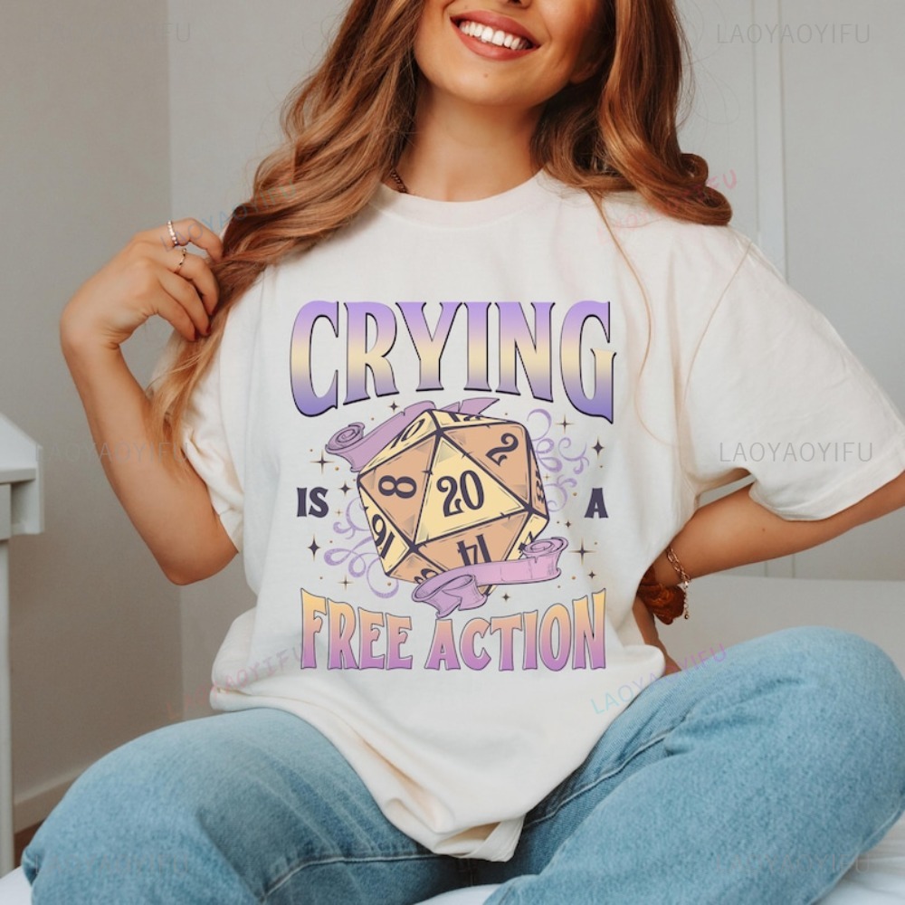 Funny DnD Crying Is A Free Act - огляд і ціна Retro Gaming T Shirt