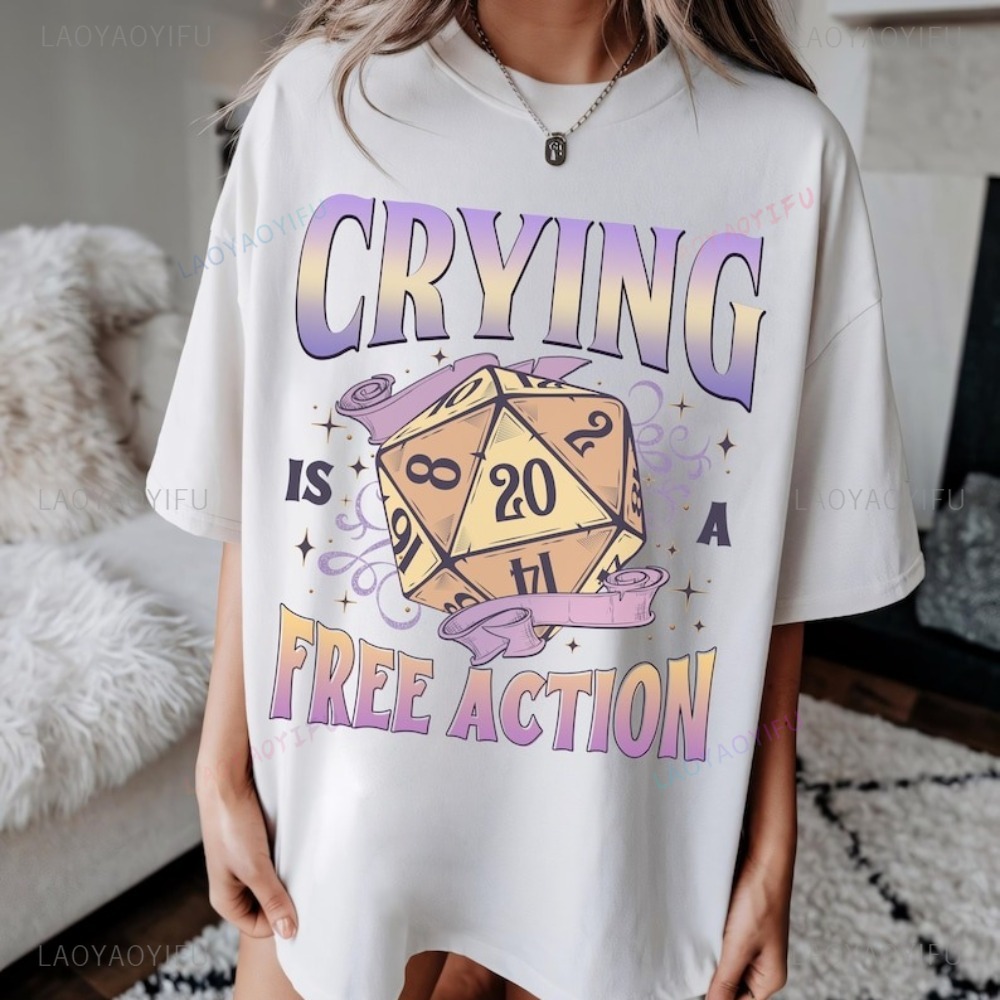 Funny DnD Crying Is A Free Act - огляд і ціна Retro Gaming T Shirt