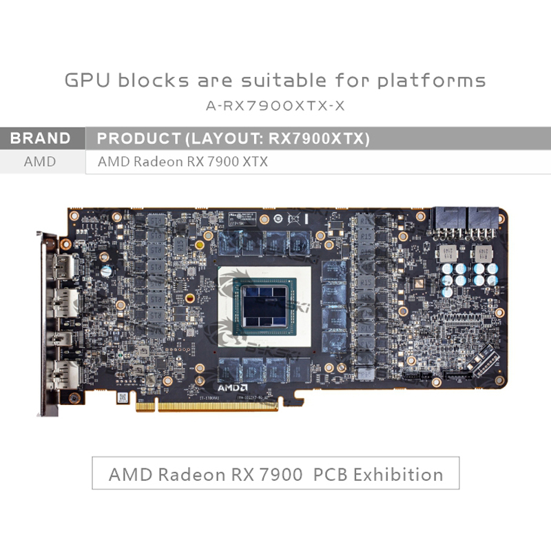 Bykski A-RX7900XTX-X Water Blo - огляд і ціна Amd Vga Rx 7900 Xtx