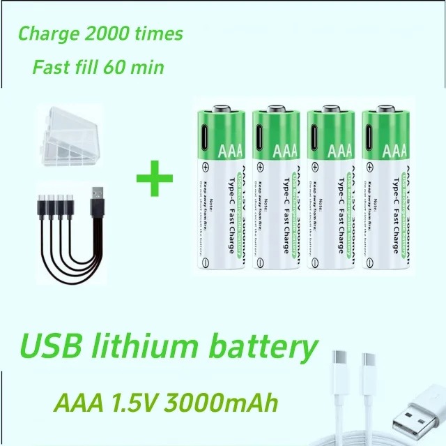 AA & AAA 3800mAh&3000mAh Li-io - огляд і ціна Rechargeable Battery Aa