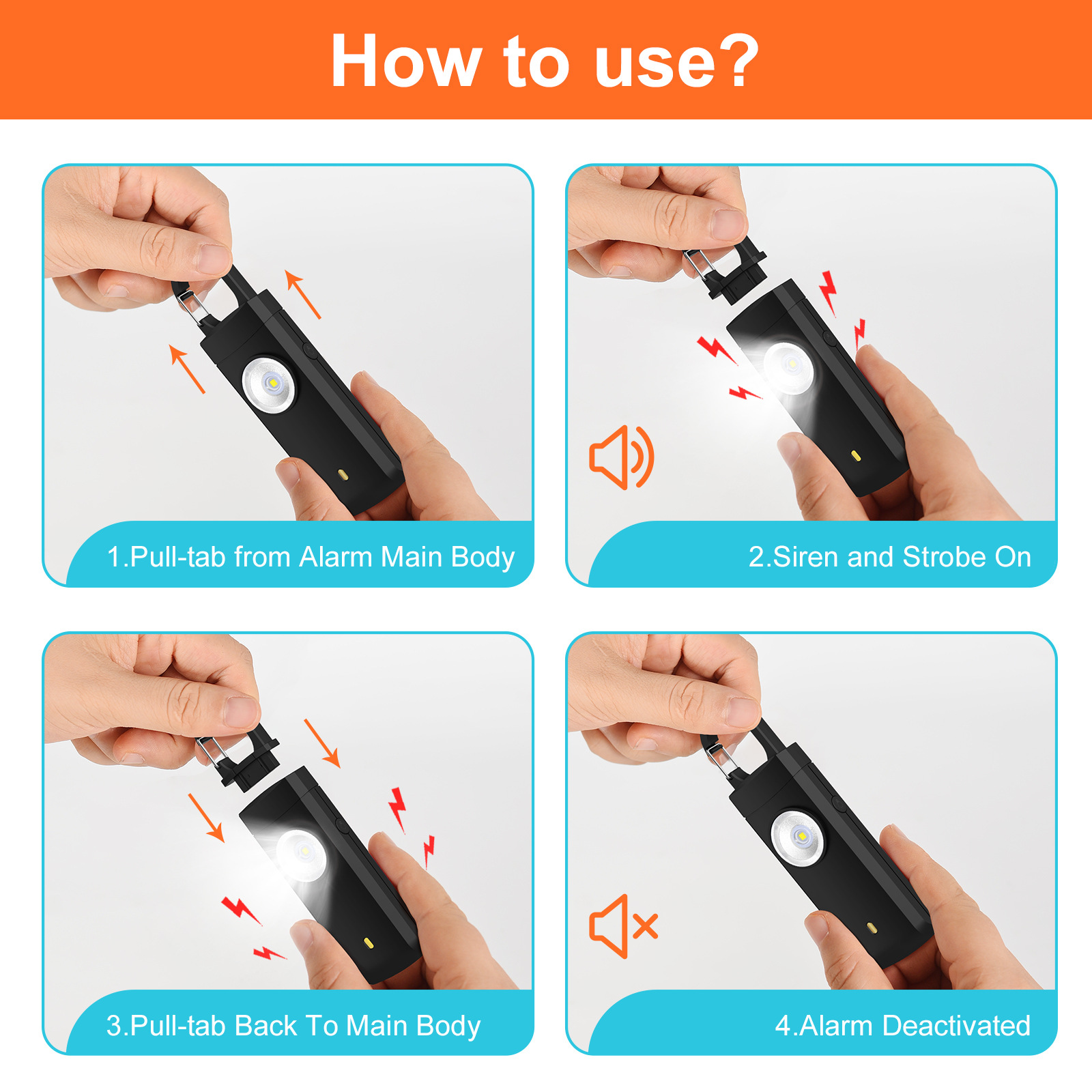 Self Defense Alarm 130dB Anti- - огляд і ціна Rechargeable Battery Aa
