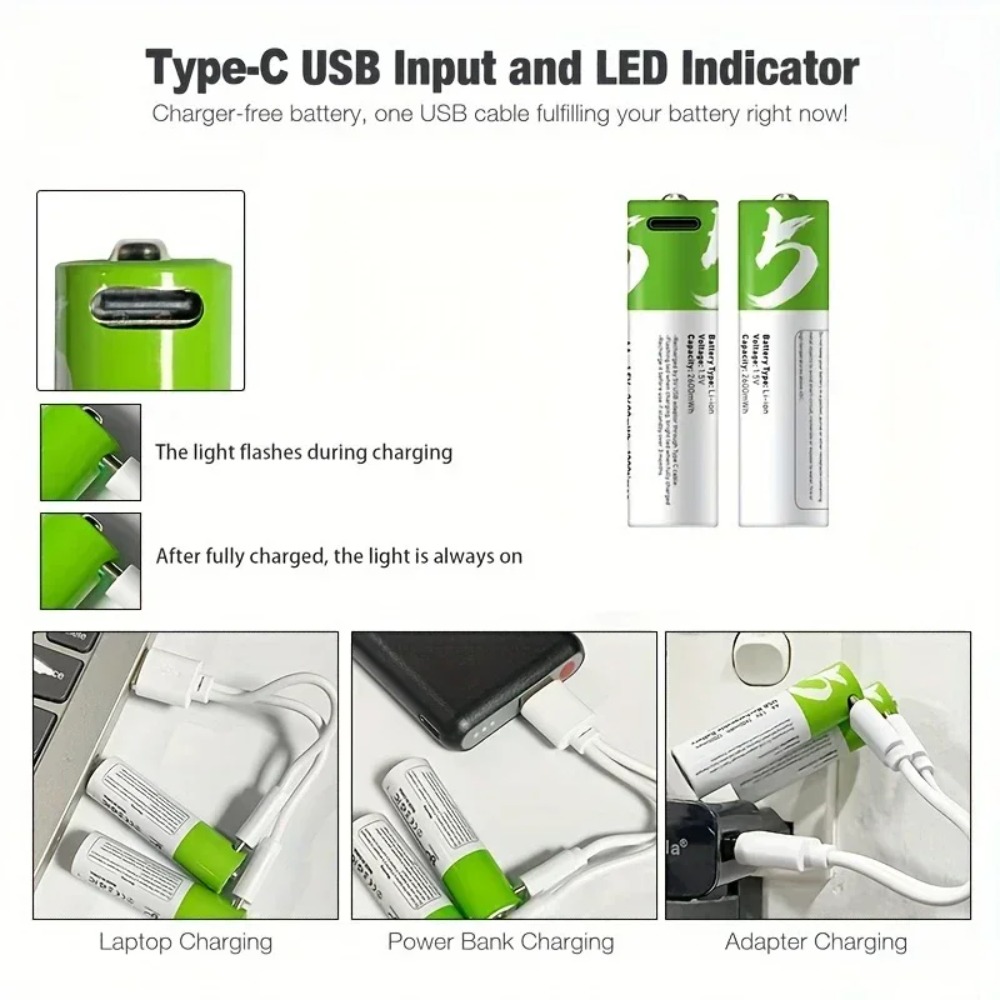 8pcs 1.5V AA 2600mWh  Battery  - огляд і ціна Rechargeable Battery Aa