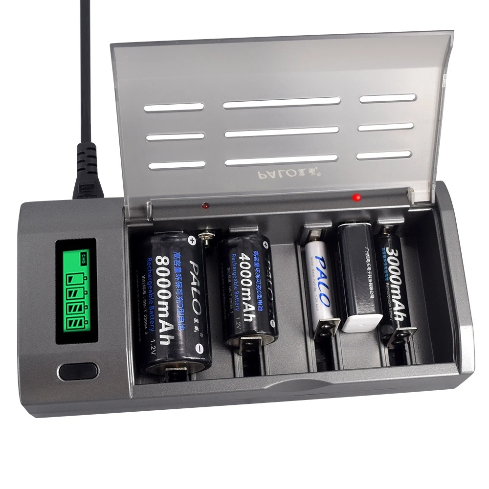 PALO 4 Slot LCD Display Smart  - огляд і ціна Rechargeable Battery Aa