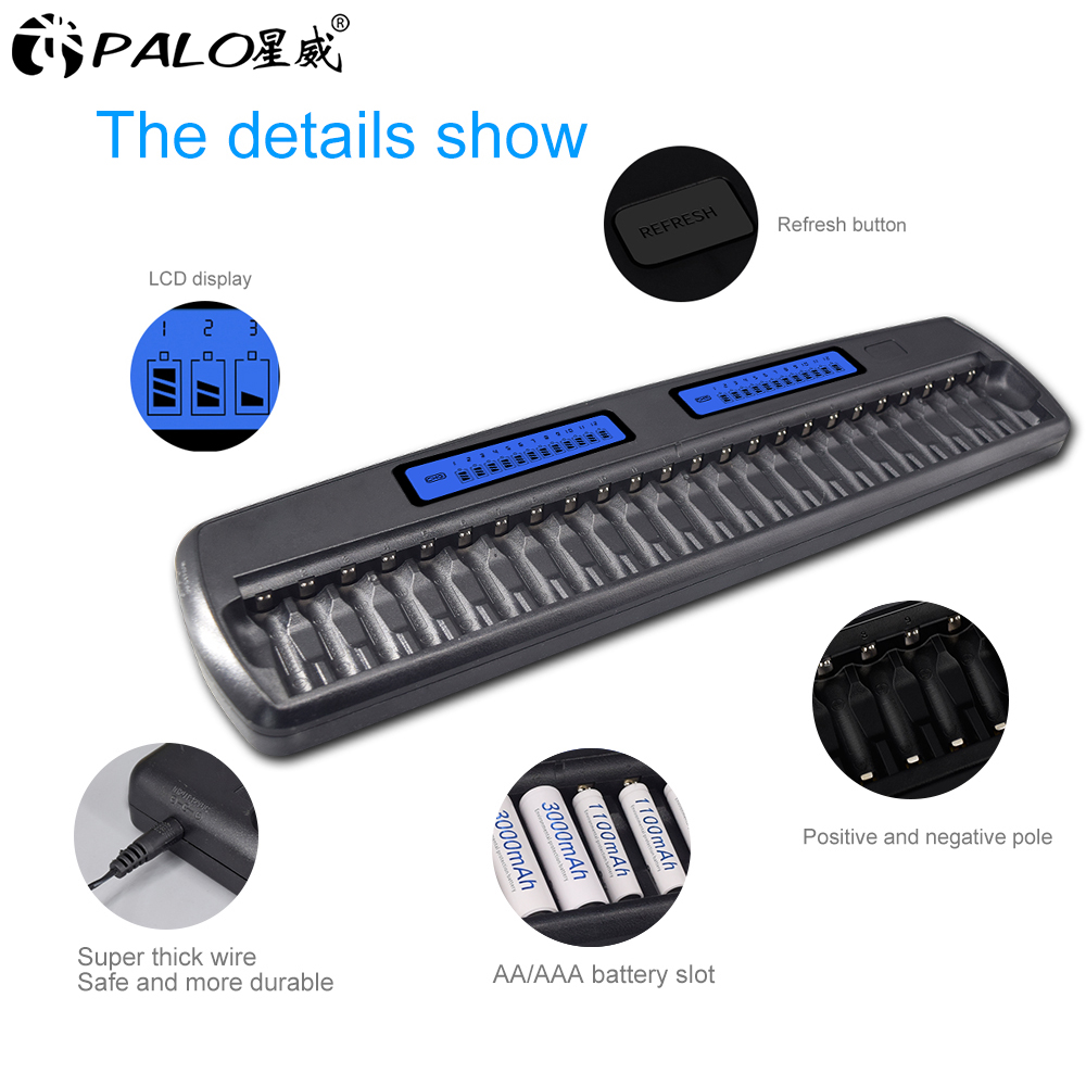 PALO 24/36/48 Slots 1.2V LCD D - огляд і ціна Rechargeable Battery Aa