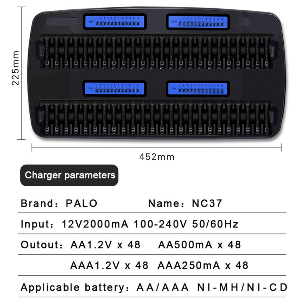 PALO 24/36/48 Slots 1.2V LCD D - огляд і ціна Rechargeable Battery Aa